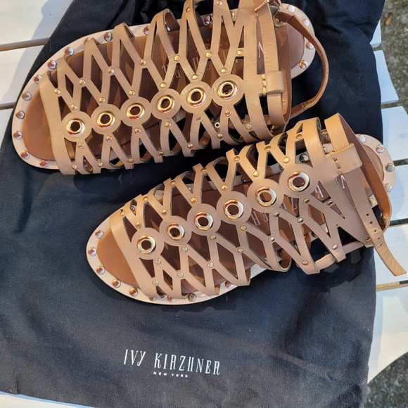 Ivy Kirzhner Shoes - IVY KIRZHNER Rose Gold Hardware Gladiator Sandals With Dustbag